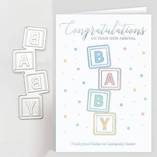 Lapoo Words Cutting Die for Scrapbooking - Durable, Cut Stencils for DIY Scrapbook Photo Album Decorative Paper Card, Card Making Supplies Party Wedding Decorations (Baby Text 3.5 x 1.4 in)