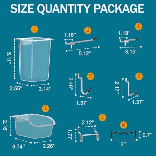 Peg Board Kit, Includes Pegboard and Accessories,with Hooks and Bins,Peg Board Wall Organizer for Office,Ornaments Display,Crafts Organization (66, White)