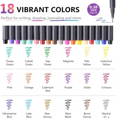 iBayam Journal Planner Fineliner Pens Fine Point 0.38mm, Cute School Office