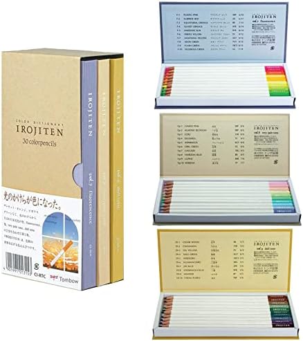 Tombow 51527 Irojiten Colored Pencil Dictionary Set, Seascape, Set of 30. Beautifully Crafted Wax-Based Colored Pencils with Enamel Finish