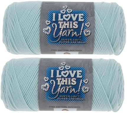 Hobby Lobby I Love This Yarn, 100% Acrylic, 36 Arctic Ice, Set of 2