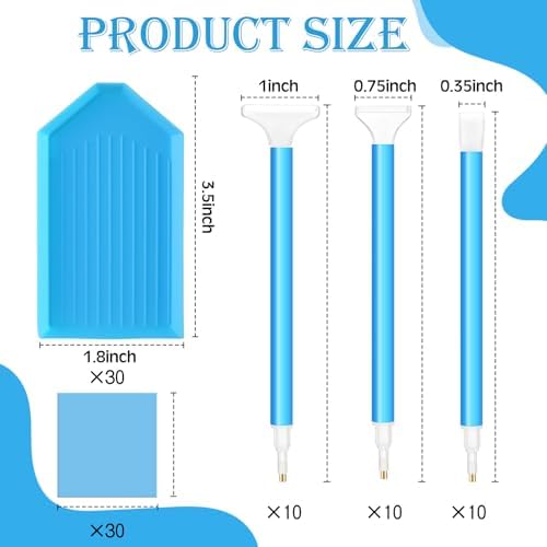 Affrolling 90 Pcs Diamond Art Tools, Drill Pens Trays Glue Clay