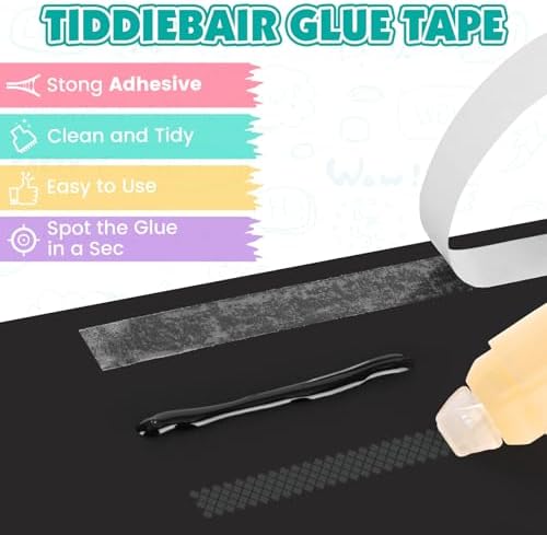 8 Pack Double Sided Glue Tape Roller for Scrapbook Supplies-0.24IN x 20FT