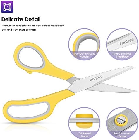 Scissors Bulk Set 20-Pack, Taotree 8" All Purpose Scissors for School