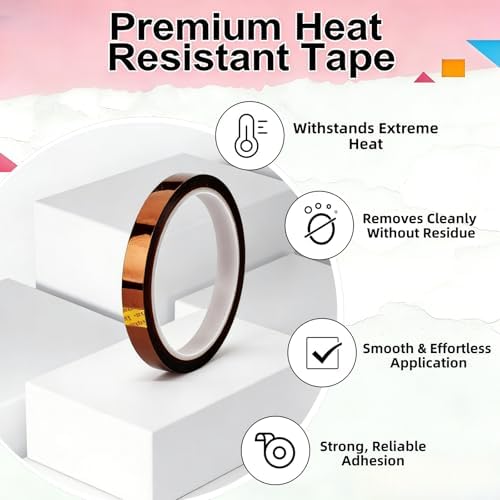 HTV Cooling Block with Handle & Heat Resistant Tape, Craft Tool Cooler Heat Transfer Projects Cooing Tool, Heat Press Accessories for Cricut Sublimation Paper, DTF Transfer Film, Iron on Vinyl