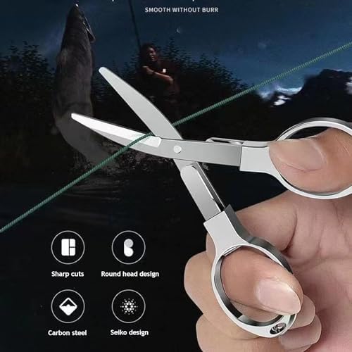 YVAOG Folding Scissors, Safe Portable Safe Portable Travel Mini Scissors, Stainless Steel Retractable Small Scissors for Home Office, 2 Piece Set