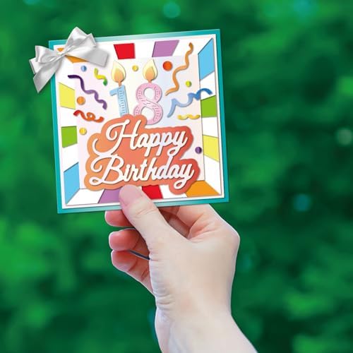 GLOBLELAND Greetings Cutting Dies for Holiday Card Making Blessings Metal Die Cuts Best Wishes Cutting Dies Templates for Scrapbooking Journal Embossing Paper Craft Decor