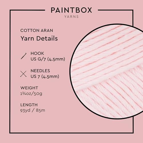 Paintbox Yarns 100% Cotton Aran Yarn 1.76oz / 50g, 93yds / 85m