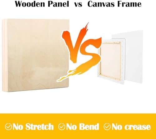 Falling in Art 2 Pack 18x18 Gallery Unfinished Wooden Canvas Panels | Birch Wood Panels Kit, 1 1/2" Deep Art Cradle Boards for Acrylic Painting, Pouring and Burning