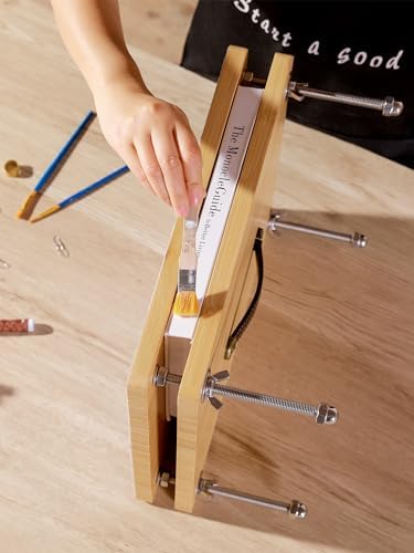 Book Press - 14.7x11.4 Large Size, Sustainable Wood Bookbinding Press, Portable Grip Handle & Anti-Slip Mat, Handmade Book Binding Tools for Craft Enthusiasts