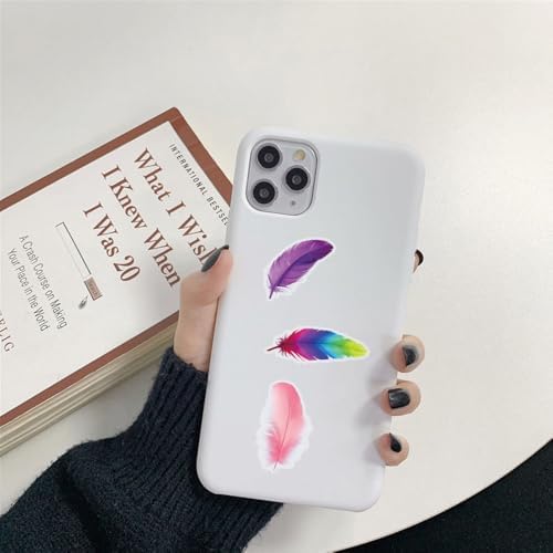 50 Pcs Feather Stickers Waterproof Graffiti for Scrapbooking