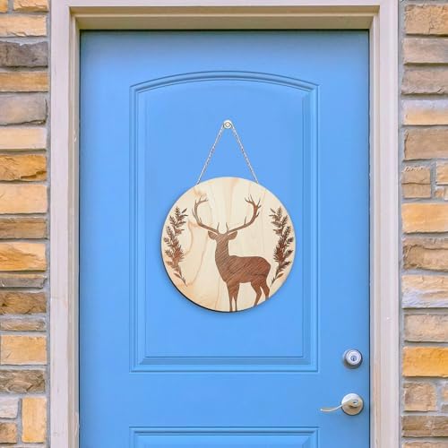 10Pcs Thicken Wood Circles for Crafts with Holes,12" Unfinished Wood Rounds | Wooden Round Circles with Twine,Woods Rounds Discs for Door Hanger,Blank Wooden Signs for Painting,Burning,Home Décor