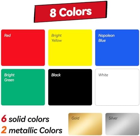 Coogert 8 Colors Jumbo Poster Markers, 15MM Thick Permanent Acrylic Graffiti Markers, Wide Tip Paint Marker for Canvas, Posters Board, Fabric, Window, Wood,Teachers,Banner painting supplies