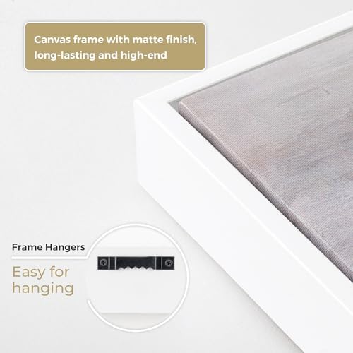Venusmiles Canvas Frame 8x10 Frame for Canvas Painting Floating for 1" Deep, Floater for Canvas Artist Panel Oil Painting Wall Art Décor, Vertical or Horizontal Picture Wall Decor, White