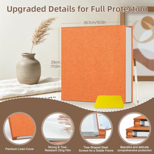 Popotop Photo Album Self Adhesive Scrapbook Album for 4x6 5x7 8x10 Pictures DIY Photo Book as Scrapbooking Supplies Kits, Birthday Gifts for Women Mom Wedding Baby Family Travel