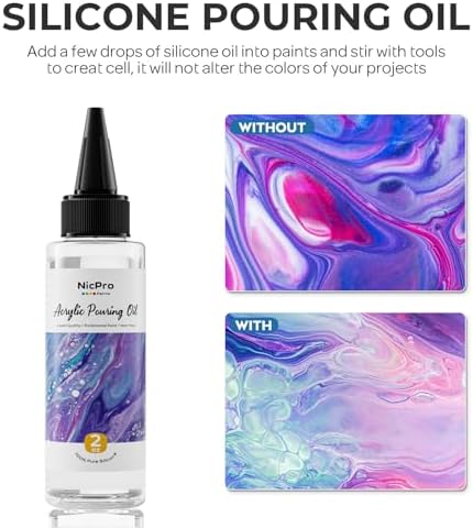 Nicpro 8 Colors 33.8 oz Large Bulk Iridescent Acrylic Pouring Paint Kit