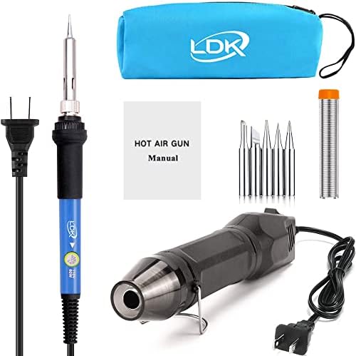 LDK Electric Soldering Iron Kit & Dual Temp Mini Heat Gun | Heat Tools for Epoxy Resin, Shrink Wrap, Vinyl Wrapping, Shrink Tubing, Embossing