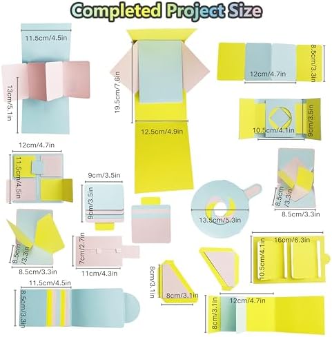 Ranxu 16 Sets 3D Photo Album Decorations DIY Kits, Material Kit-Color