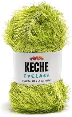 Eyelash Fun Fur Yarn - Premium Soft Crochet Yarn DIY Hand Knitting 100% Polyester 175 Yds 3.53 Oz - Avocado