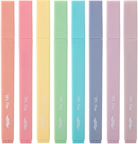 Mr. Pen- Aesthetic Highlighters No Bleed, 8 Pack, Candy Colors | Chisel Tip, Cute Highlighters Assorted Colors for Journaling, Highlighting, Underlining, Fast Dry, Back to School Supplies
