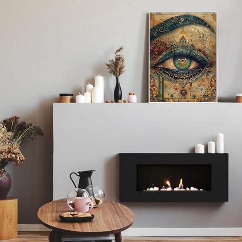 RYMILIE Diamond Art Kits for Adults Vintage Eyes 12x16inch | 5D Ancient Mural Diamond Art Painting Kit for Beginners, DIY Full Round Drill Gem Art Crafts for Home Wall Decor Gift