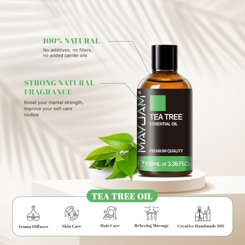 MAYJAM Tea Tree Essential Oil for Diffuser Soap Candle Making, 3.38FL.OZ