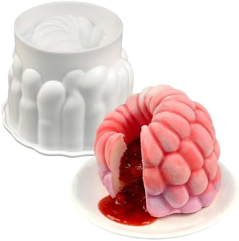 Raspberry Fruit Molds 4 Inch, 3D Raspberry Silicone Molds for Mousse