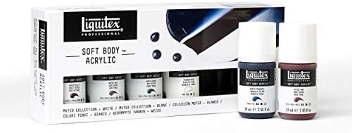 Liquitex Soft Body Acrylic Paint, 6 x 59ml (2-oz), Muted Collection + White