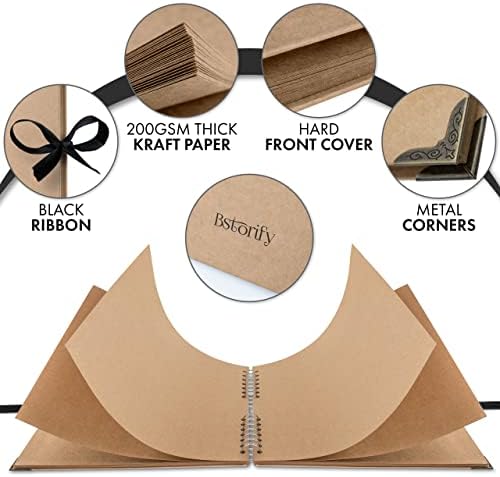 10 x 10 Inches Scrapbook Album For 4 x 6, 8 x 10 Pictures, 70 Pages, Brown | Hardcover with Thick 200 GSM Kraft Paper, Ideal for Your Scrapbooking Albums, Art & Craft Projects (Brown, 10 x 10 Inch)