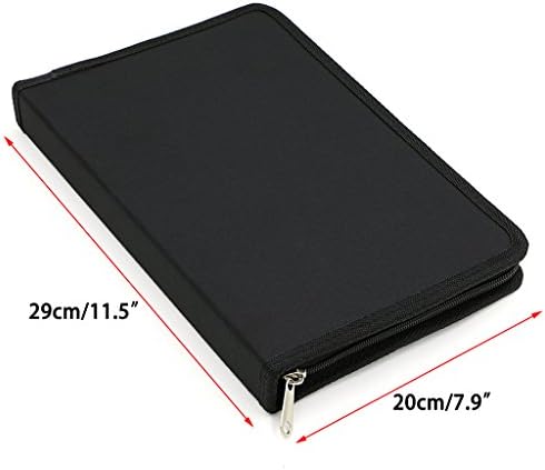 BTSKY Portable Canvas Zippered Colored Pencil Case Large Capacity 72 Slot
