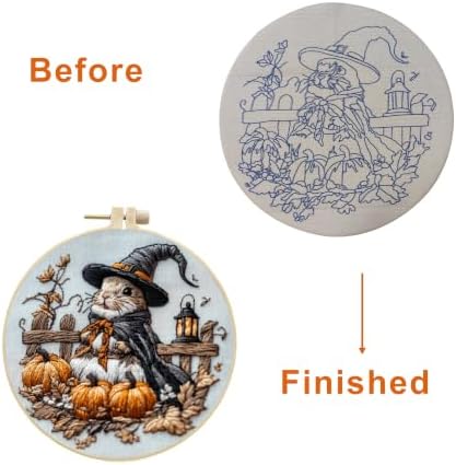 Embroidery Halloween Kit for Adult, Embroidery DIY Starter Kit