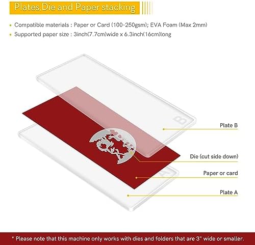 Mini Cutting Pads for Die Cutting Machine – 1 Pair (6.25 x 3 Inch) Clear Polycarbonate Plastic Plates – A&B Boards with Different Thicknesses (0.5cm + 0.3cm) – Compatible with Wafer Thin Metal Dies