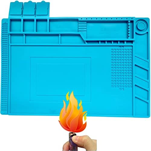 WWZMDiB Heat Resistant 932°F Silicone Magnetic Soldering Work Mat（S-160【17.8 x 11.8” / 45 x 30cm】）