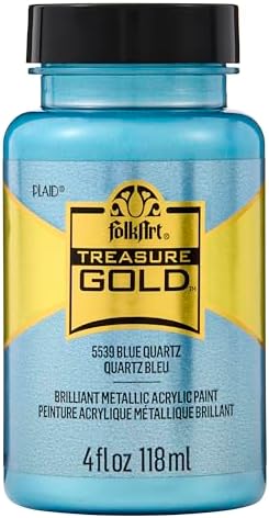FolkArt Treasure Gold Brilliant Metallic Paint, 4 oz, Blue Quartz (Acrylic)