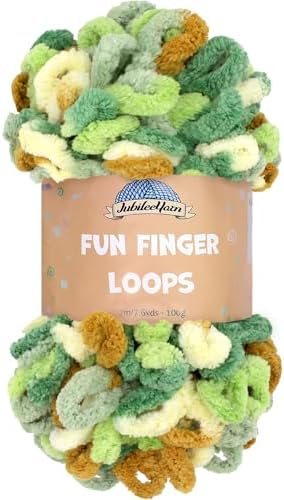 JubileeYarn Fun Finger Loops Yarn - 100g/Skein Jumbo Polyester - Auxo - 1 Skein
