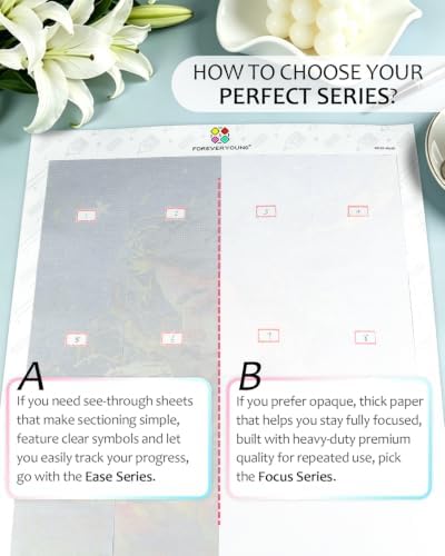 ForeverYoung Ease Reusable Release Paper for Diamond Art Sectioning 300PCS