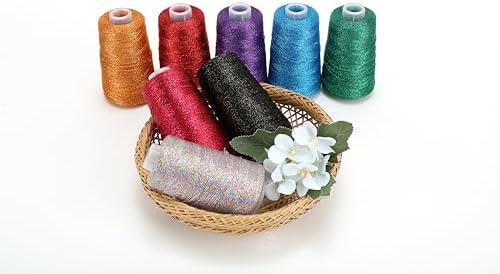 Metallic Crochet Thread, 80g Lurex Yarn for Charms（Gold