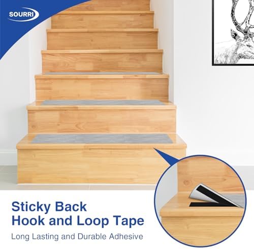 SOURRI 1 Inch x 82 Feet Hook and Loop Tape Sticky Back Fastener Roll, Nylon Self Adhesive Heavy Duty Strips Fastener for Home Office School Car and Crafting Organization
