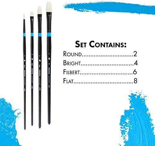 Princeton Aspen Acrylic & Oil Brush Set, Synthetic, 4 Piece, 1 Count