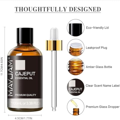 MAYJAM Cajeput Essential Oil for Diffuser Soap Candle Making, 3.38FL.OZ