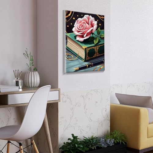 ATDMS Flower Paint by Numbers Kit for Adults with Frame, 8x12 Inch