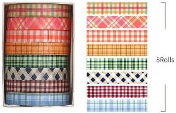 YUBBAEX 8 Rolls Basic Washi Tape Set Cute Pattern Masking Decorative Tapes for Arts, DIY Crafts, Journals, Planners, Scrapbooking, Wrapping (Red Blue)