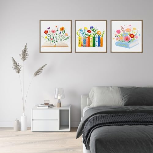 Louise Maelys 3 Pack Floral Book Embroidery Kit for Beginners DIY Craft