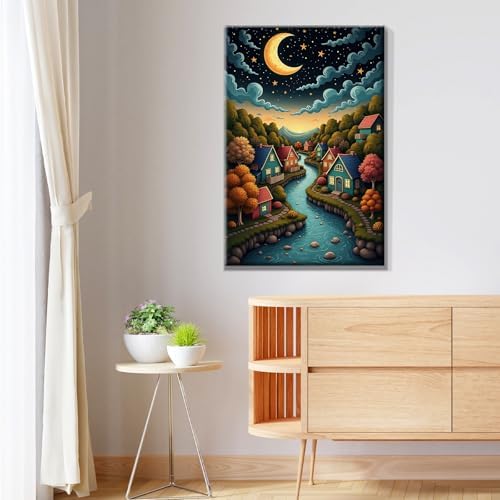 JOOZ Landscape Paint by Numbers Kit for Adults with Frame, 8x12 Inch