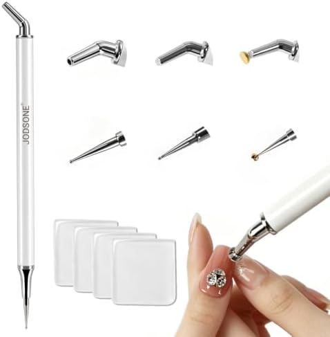 JODSONE Rhinestone Picker Tool,Dual-Ended Rhinestone Applicator Pen with Clay for Nail Art, Diamond Painting, Jewelry Making and Other DIY Crafts