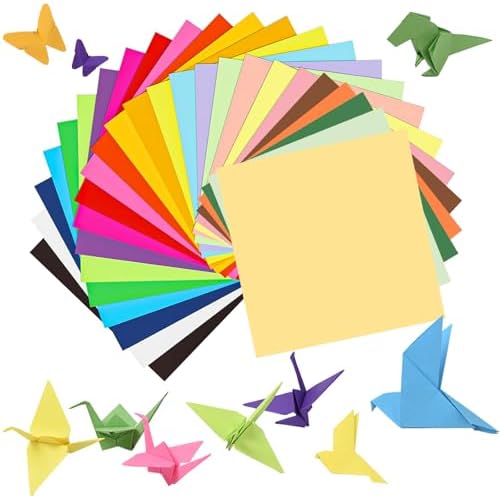 300 Sheets Origami Paper 25 Color Double Sided Origami Paper 6x6 | 6" Square Oragami Paper Easy to Fold, tear-resistant, Holds Crisp Creases, Crafts for Handmade Projects Great