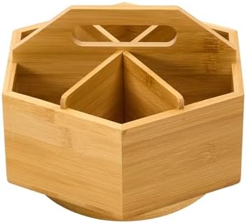MEEDEN Rotating Art Supply Organizer: Bamboo Pen & Pencil Holder for Desk