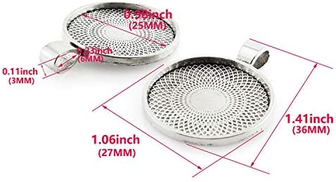 25pcs Round Bezel Pendant Trays Setting Cabochon Blank Base for DIY Crafting Photo Jewelry Findings Making Accessories 25mm