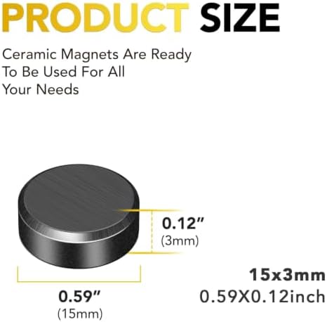 DIYMAG Strong Adhesive Magnets,140pcs 0.6x0.12in Fridge Refrigerator Magnet