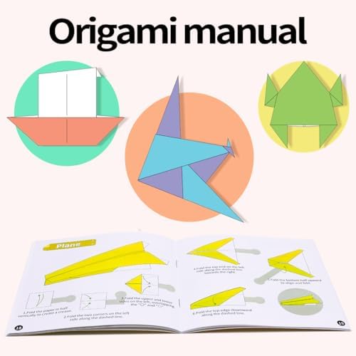 Origami Paper, Double Sided Color Origami Paper kit, 220 Sheets Multicolor Square Easy fold paper with Origami manual for Beginner, Paper & Paper Crafts DIY Projects(6x6inch)